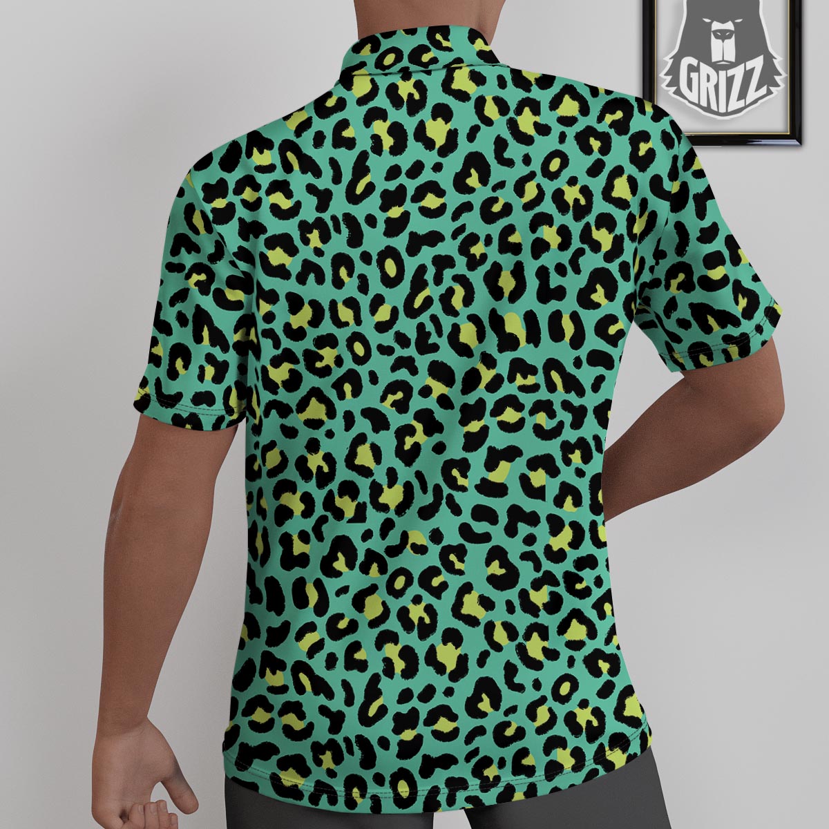 Leopard Yellow And Teal Print Pattern Untucked Shirts-grizzshop