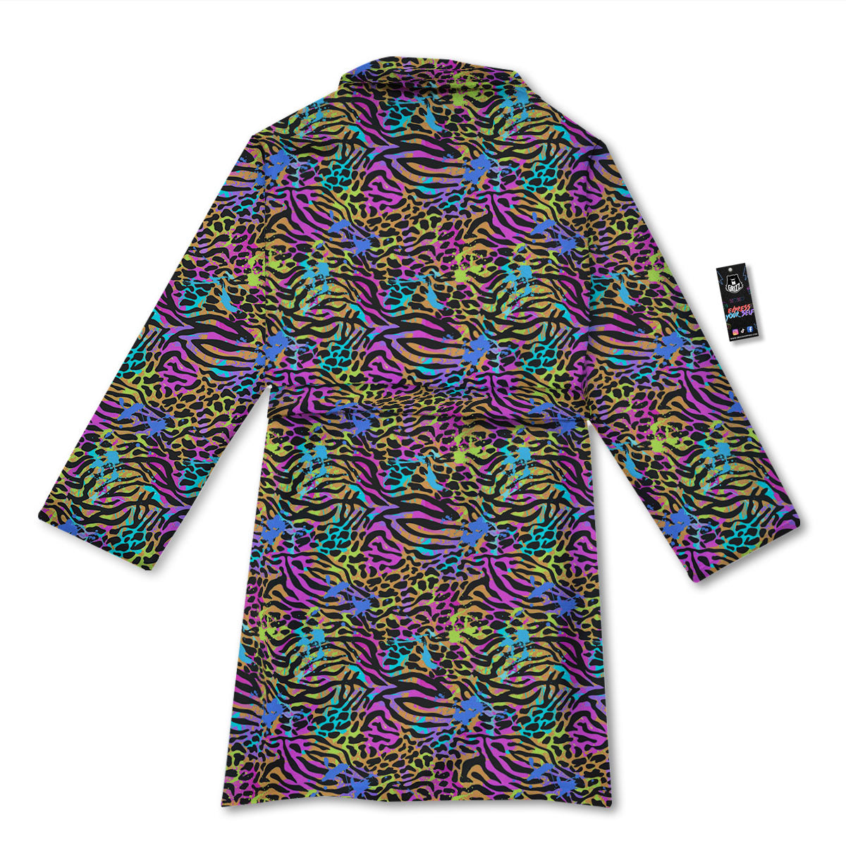 Leopard Zebra Colorful Print Pattern Bathrobe-grizzshop