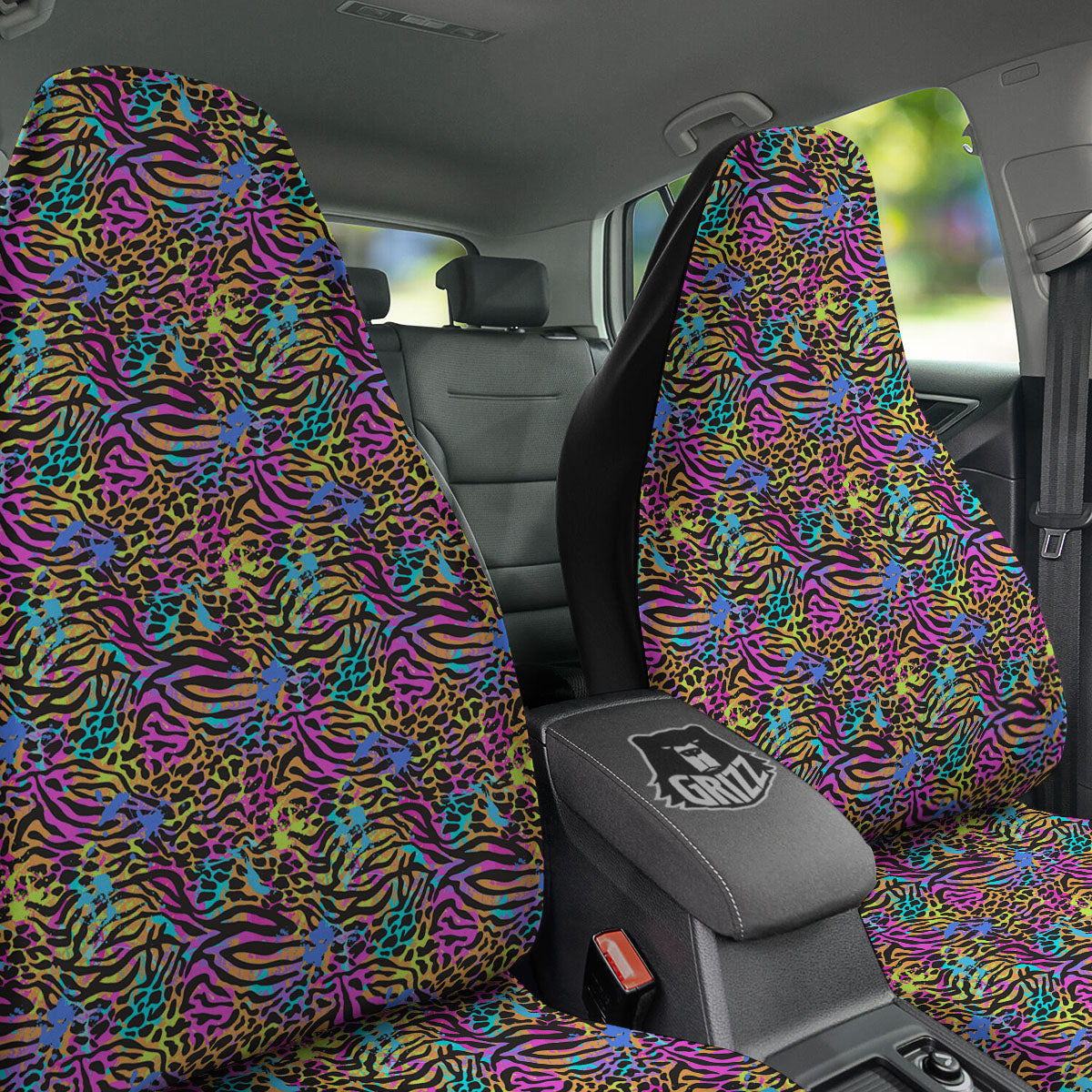 Leopard Zebra Colorful Print Pattern Car Seat Covers-grizzshop