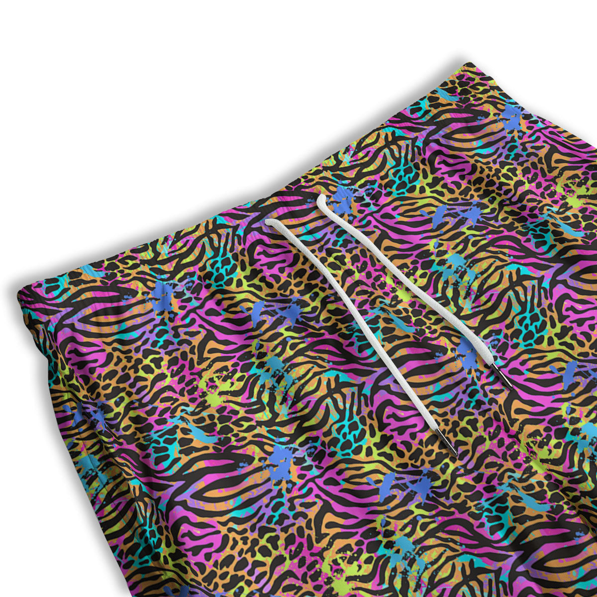 Leopard Zebra Colorful Print Pattern Men's Athletic Shorts