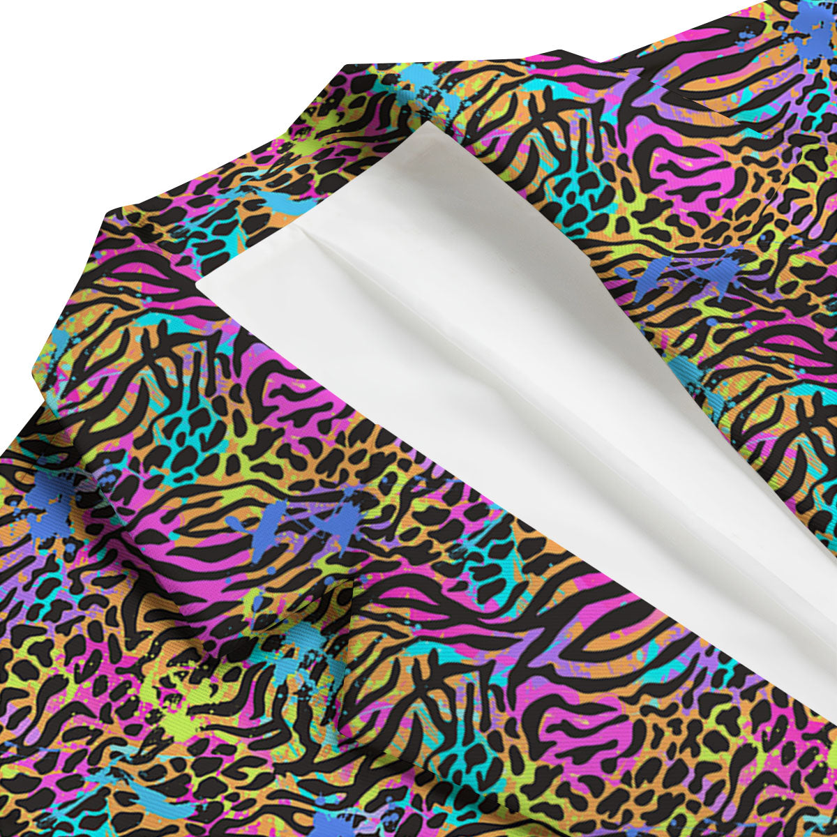 Leopard Zebra Colorful Print Pattern Men's Blazer-grizzshop