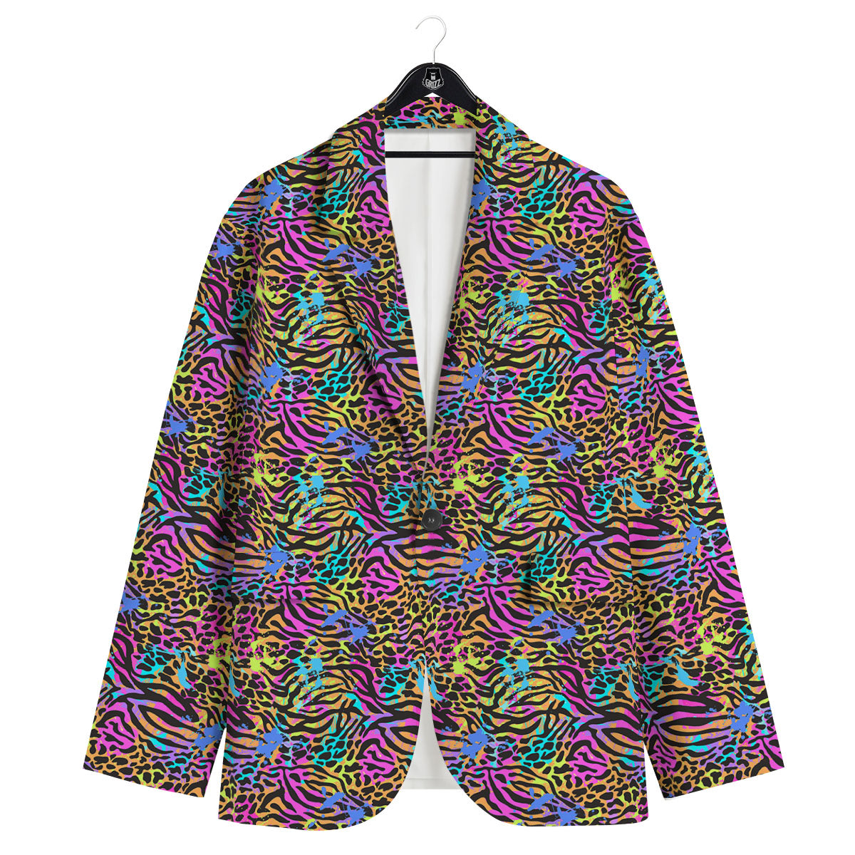 Leopard Zebra Colorful Print Pattern Men's Sport Coat-grizzshop