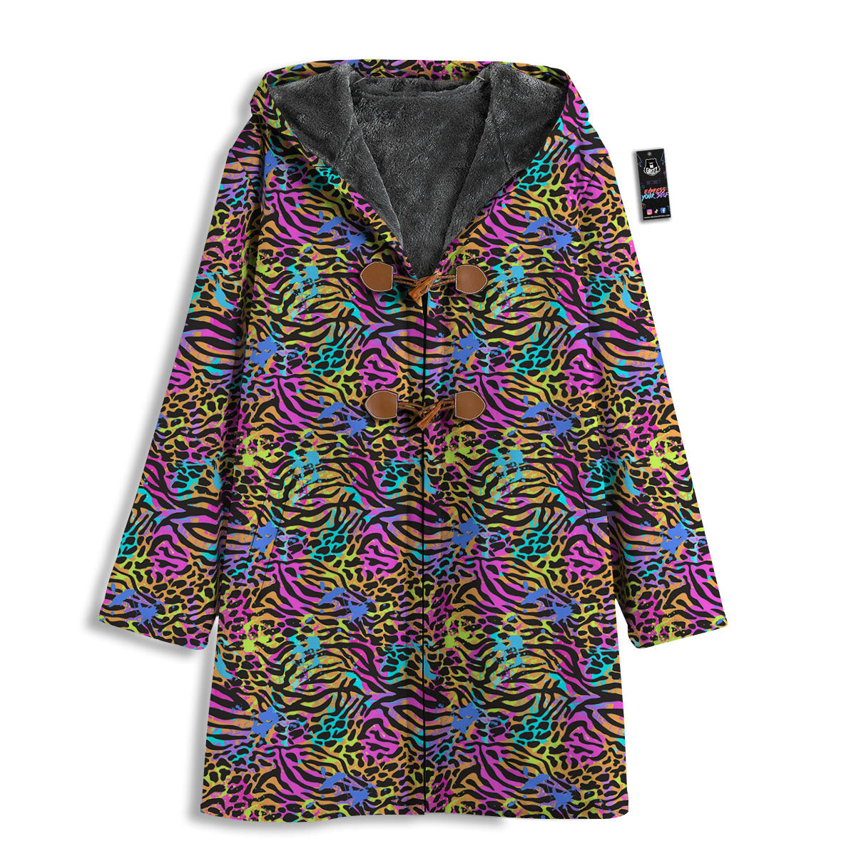 Leopard Zebra Colorful Print Pattern Men's Windbreaker Jacket-grizzshop