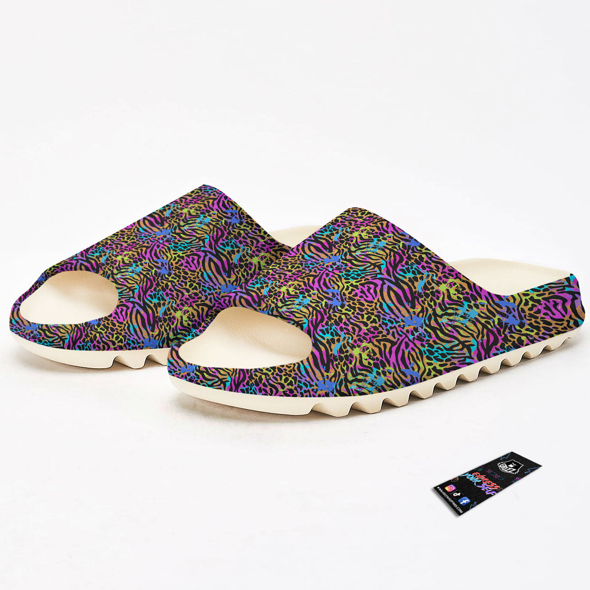 Leopard Zebra Colorful Print Pattern Sandals-grizzshop