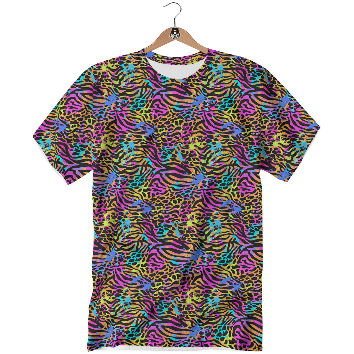 Leopard Zebra Colorful Print Pattern T-Shirt-grizzshop