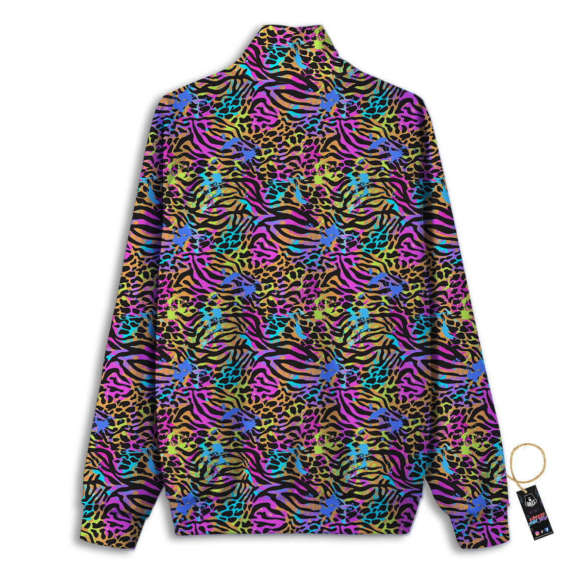 Leopard Zebra Colorful Print Pattern Track Jacket-grizzshop