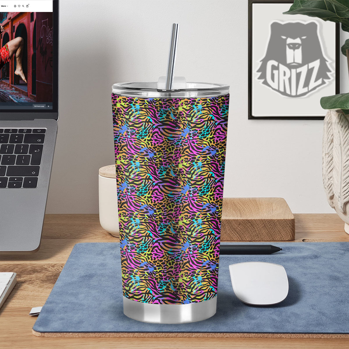 Leopard Zebra Colorful Print Pattern Tumbler-grizzshop