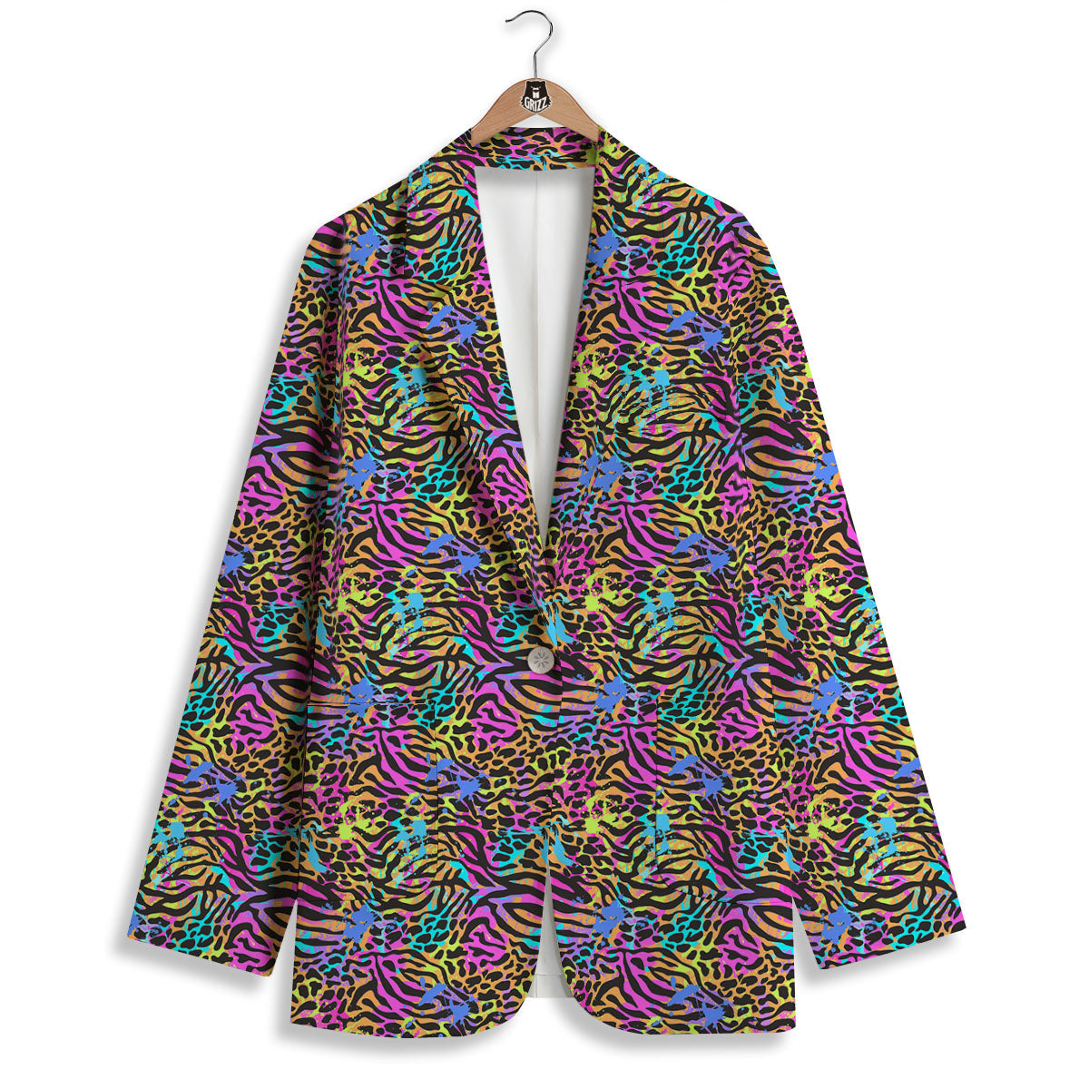 Leopard Zebra Colorful Print Pattern Women's Blazer-grizzshop