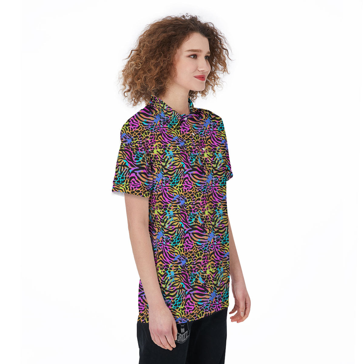 Leopard Zebra Colorful Print Pattern Women's Golf Shirts-grizzshop