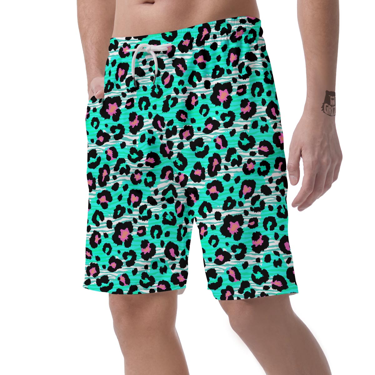 Leopard Zebra Print Men's Shorts-grizzshop