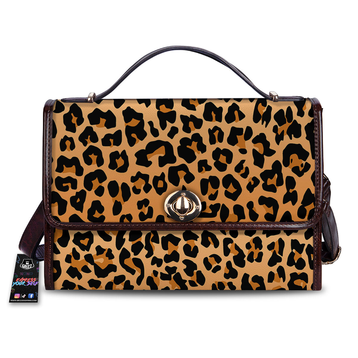 Leopard Orange Print Women's Satchel Bag