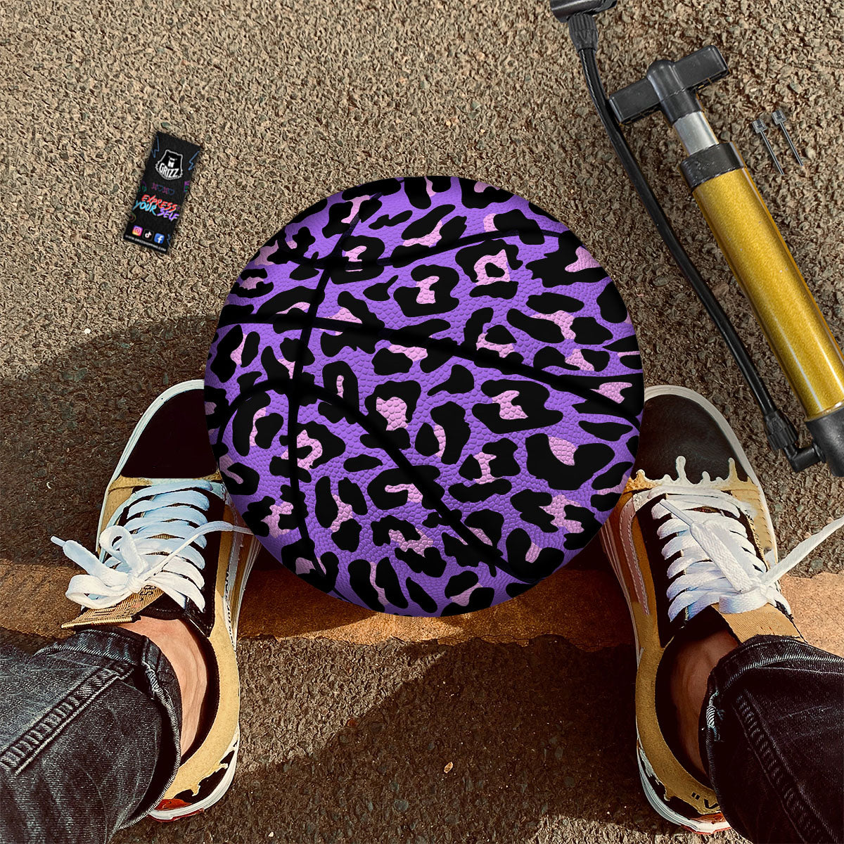 Leopard White Print Pattern Basketball