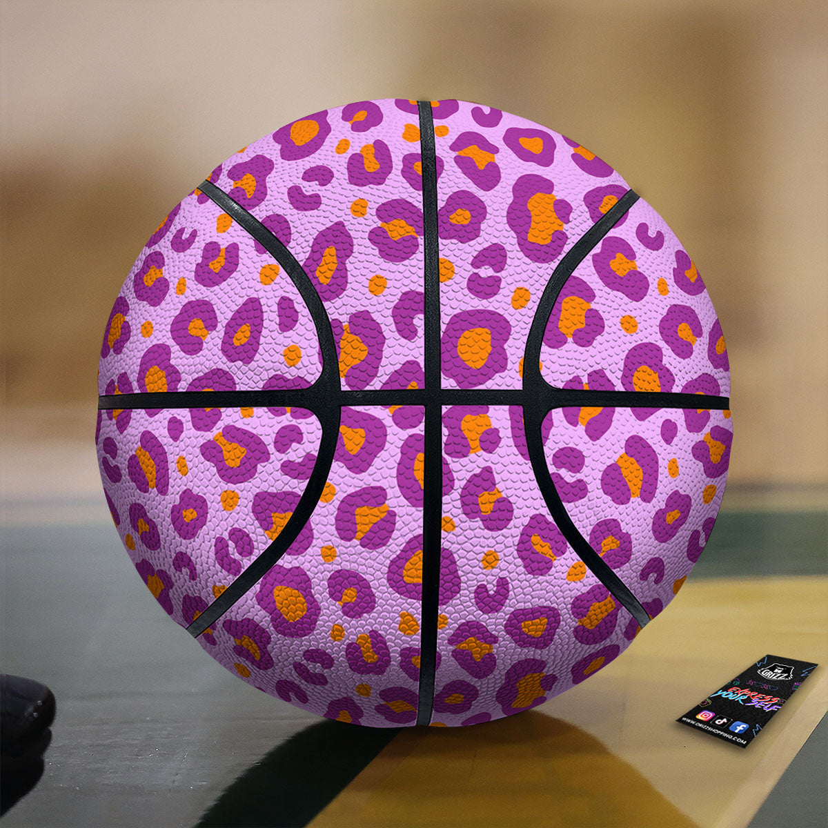 Leopard Purple And Orange Print Basketball