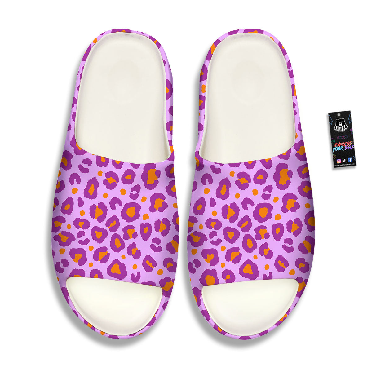 Leopard Purple And Orange Print Sandals-grizzshop