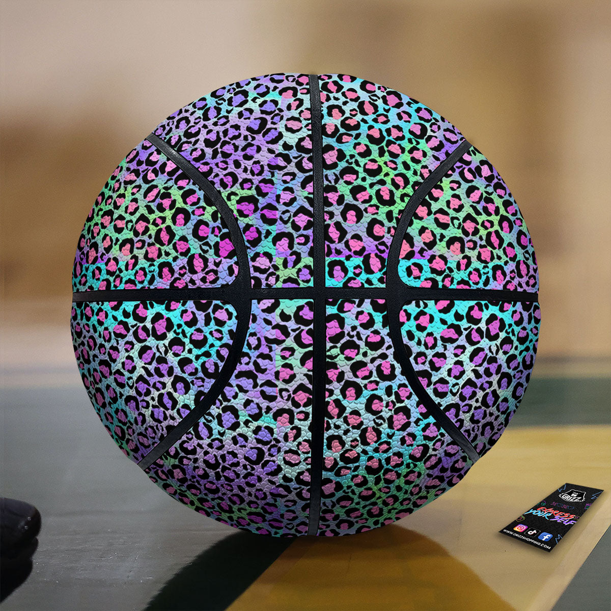 Leopard Yellow And Teal Print Pattern Basketball