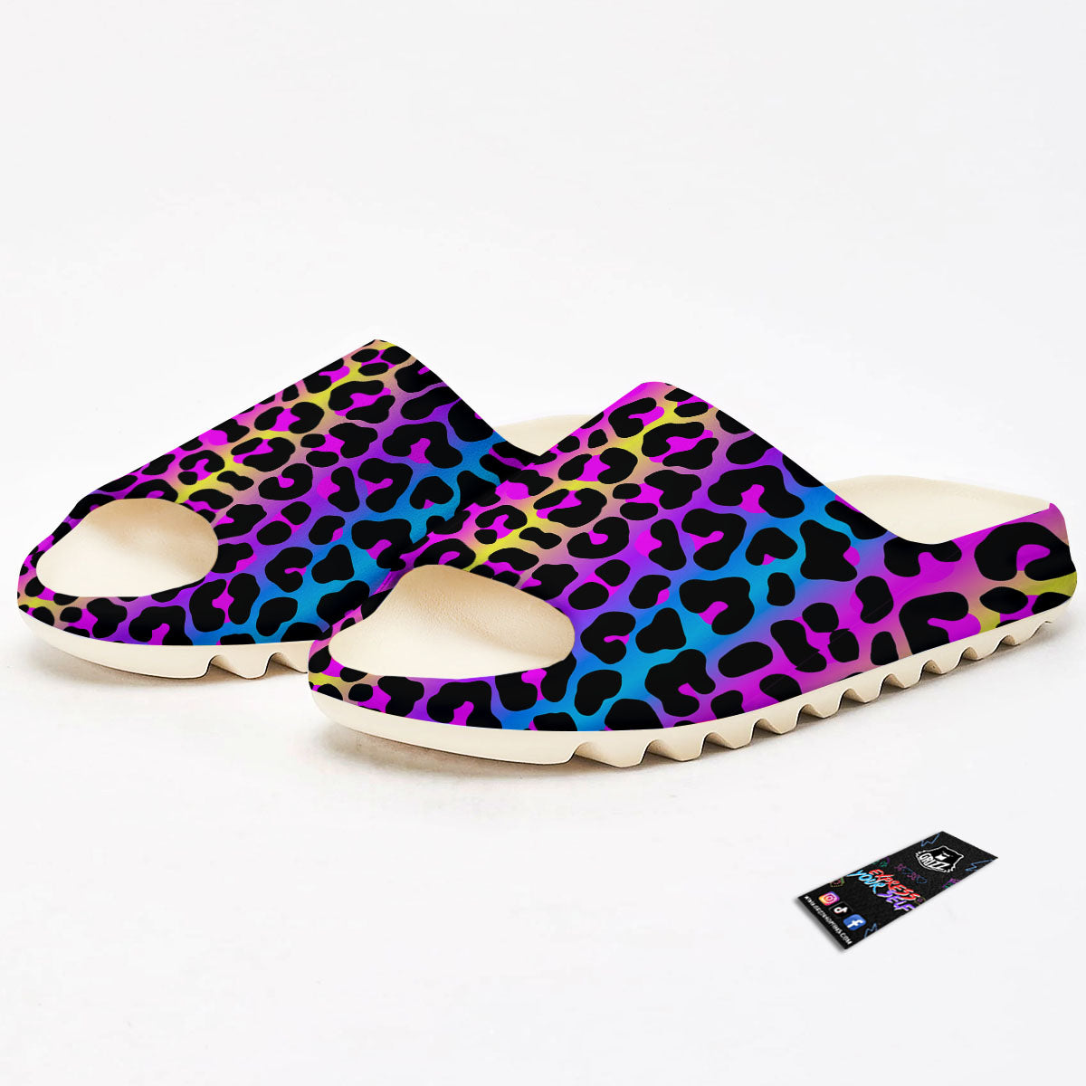 Leopard Rainbow Print Pattern Sandals-grizzshop