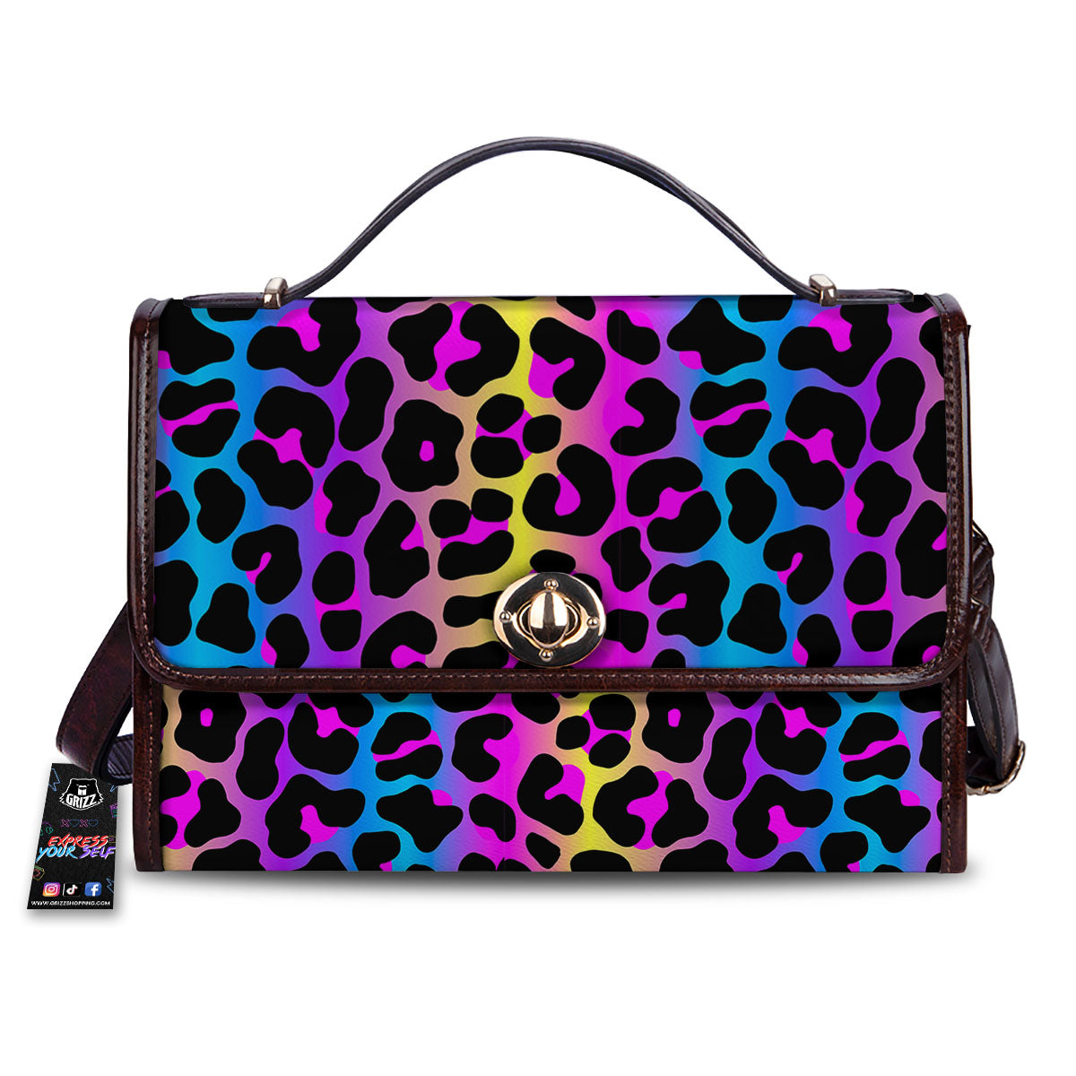 Leopard Rainbow Print Pattern Women's Satchel Bag