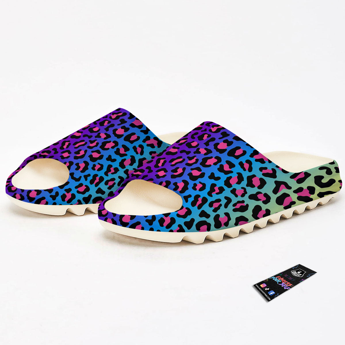 Leopard Rainbow Print Sandals-grizzshop