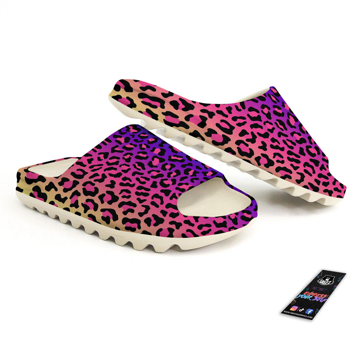 Leopard Rainbow Print Sandals-grizzshop