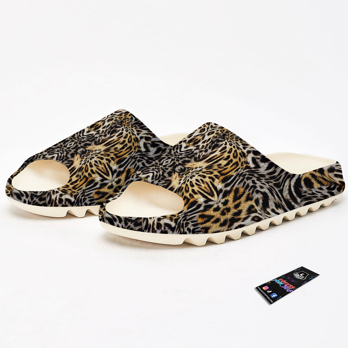 Leopard Skin Texture Print Pattern Sandals-grizzshop