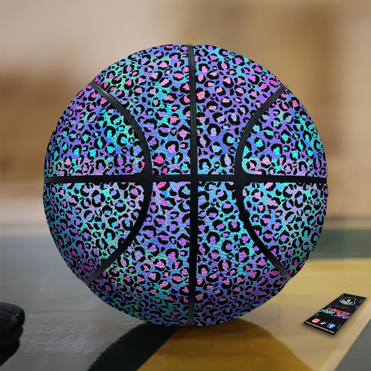 Lightning White And Black Print Pattern Basketball