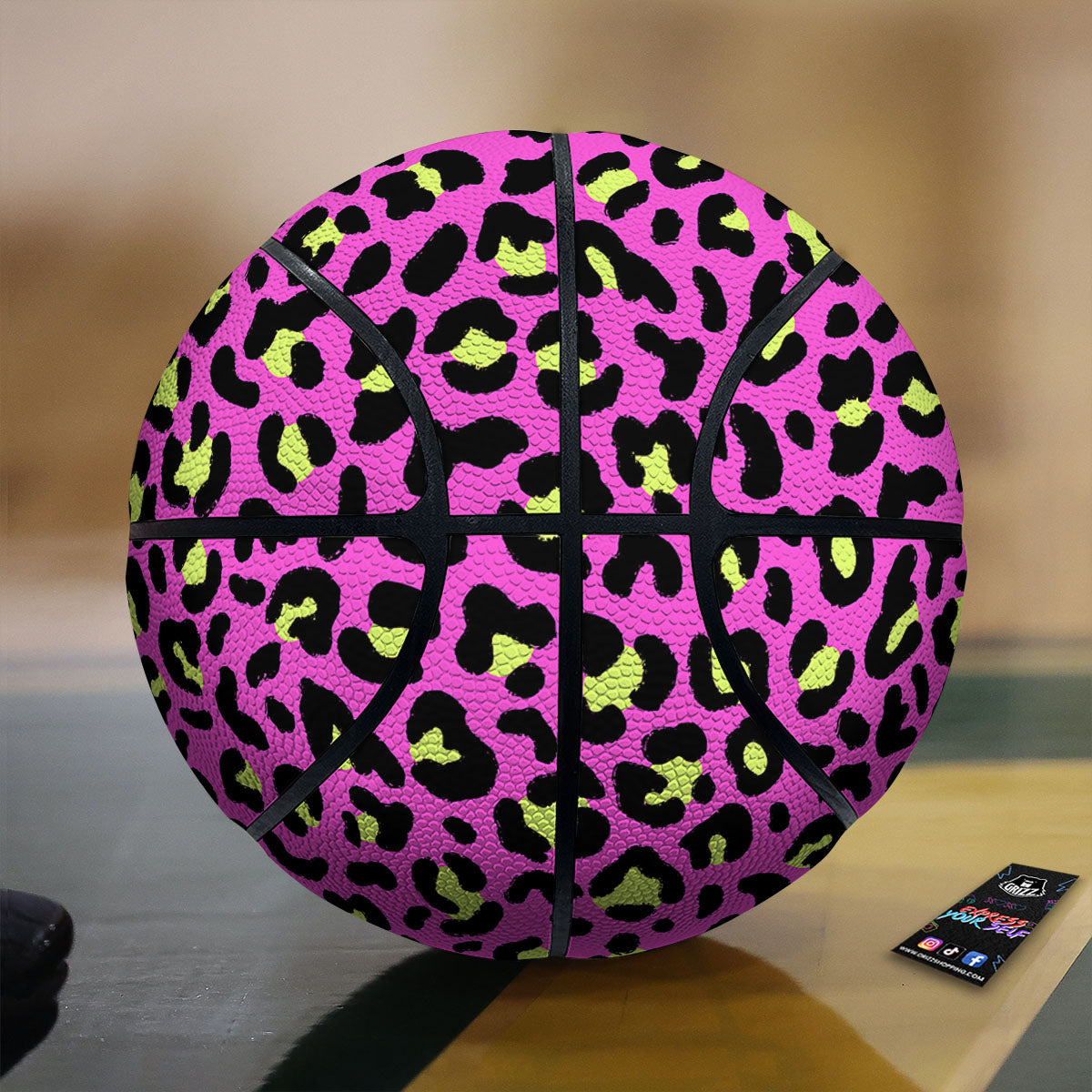 Leopard Yellow And Pink Print Basketball