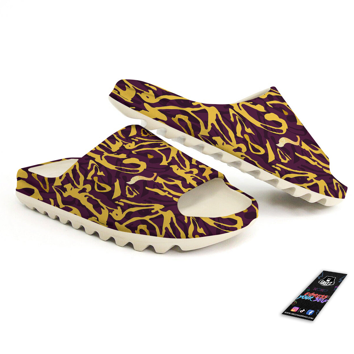 Leopard Yellow And Purple Print Pattern Sandals-grizzshop