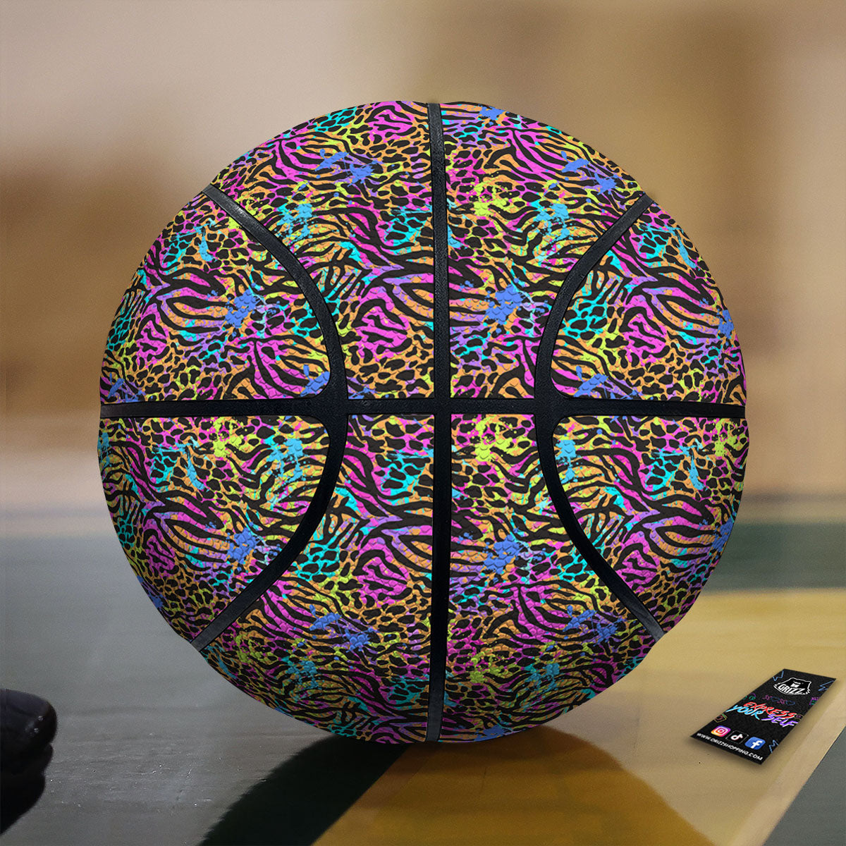 Leopard Zebra Colorful Print Pattern Basketball