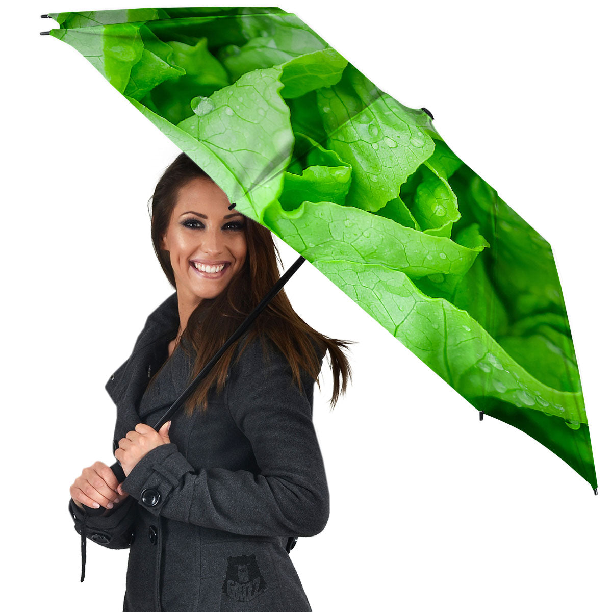 Lettuce Fresh Leaves Print Umbrella-grizzshop