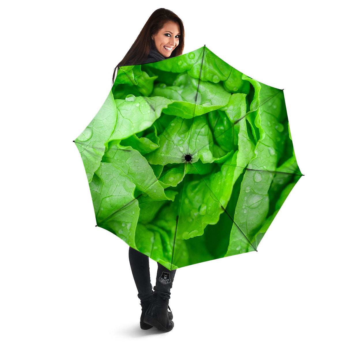 Lettuce Fresh Leaves Print Umbrella-grizzshop