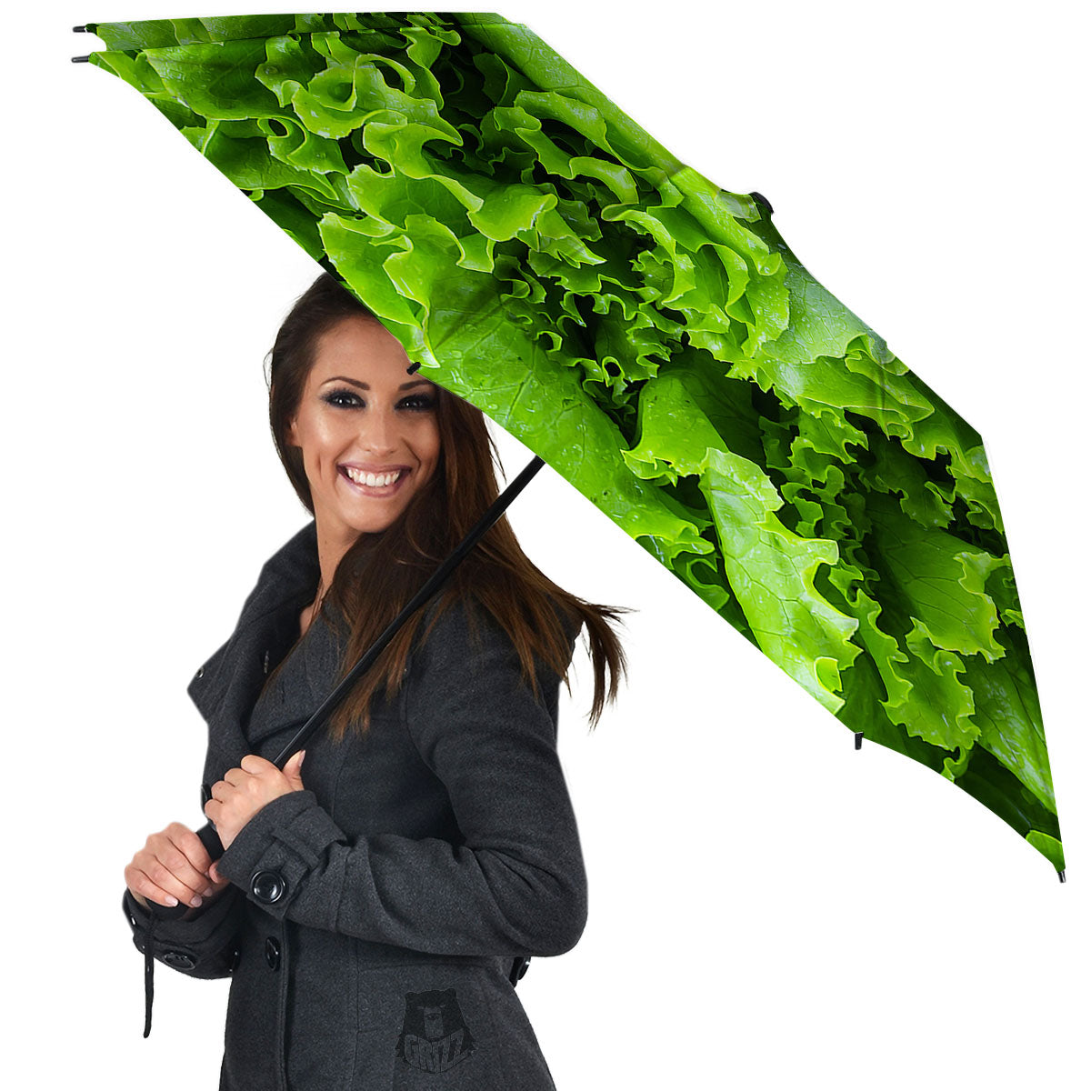 Lettuce Green Leaves Print Umbrella-grizzshop
