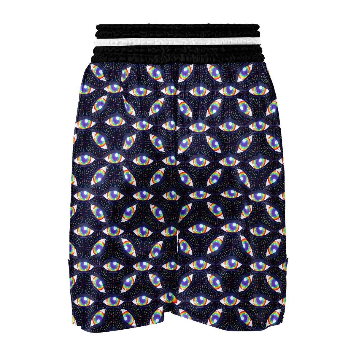 Lgbt Rainbow Eye Patterm Print Boxing Shorts-grizzshop