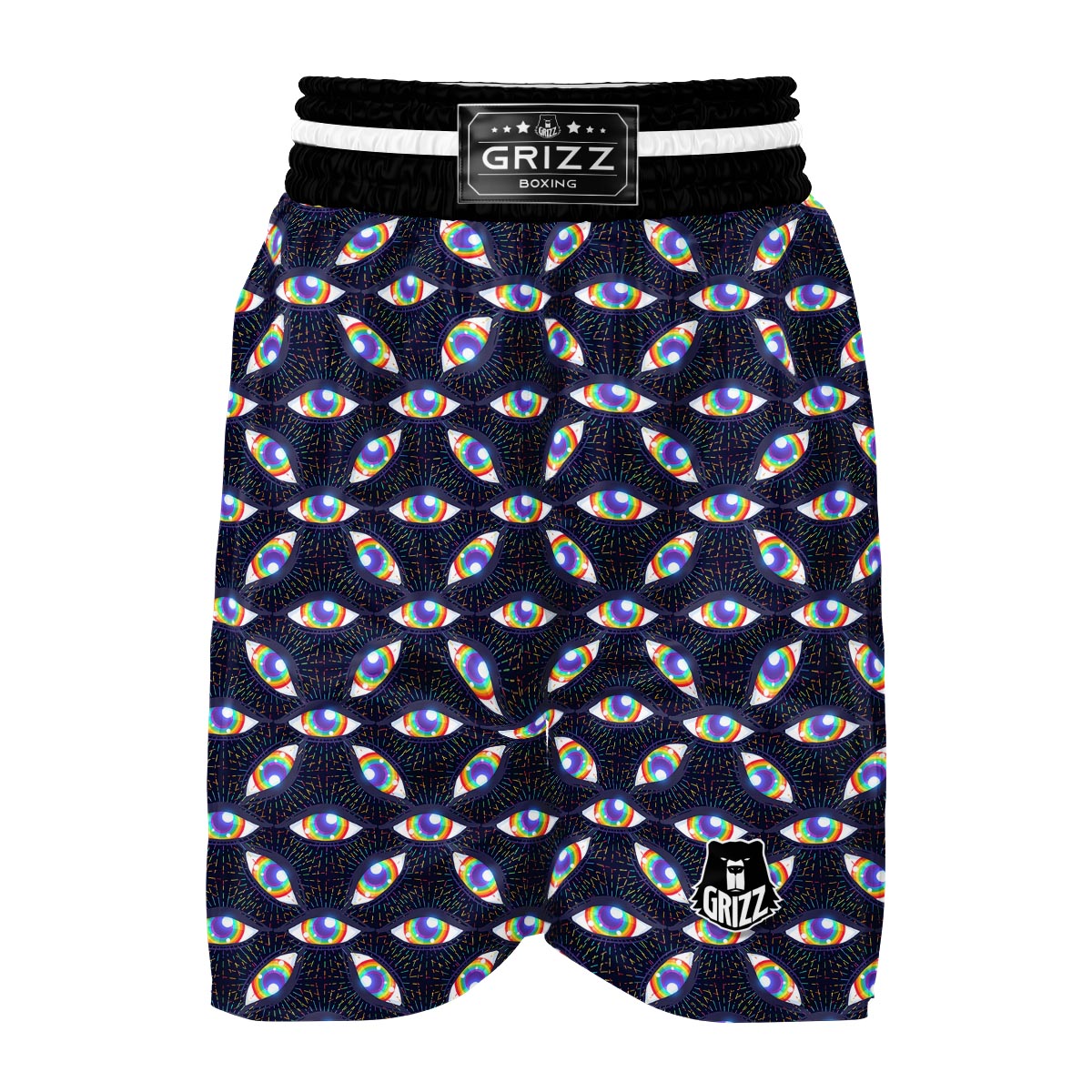 Lgbt Rainbow Eye Patterm Print Boxing Shorts-grizzshop