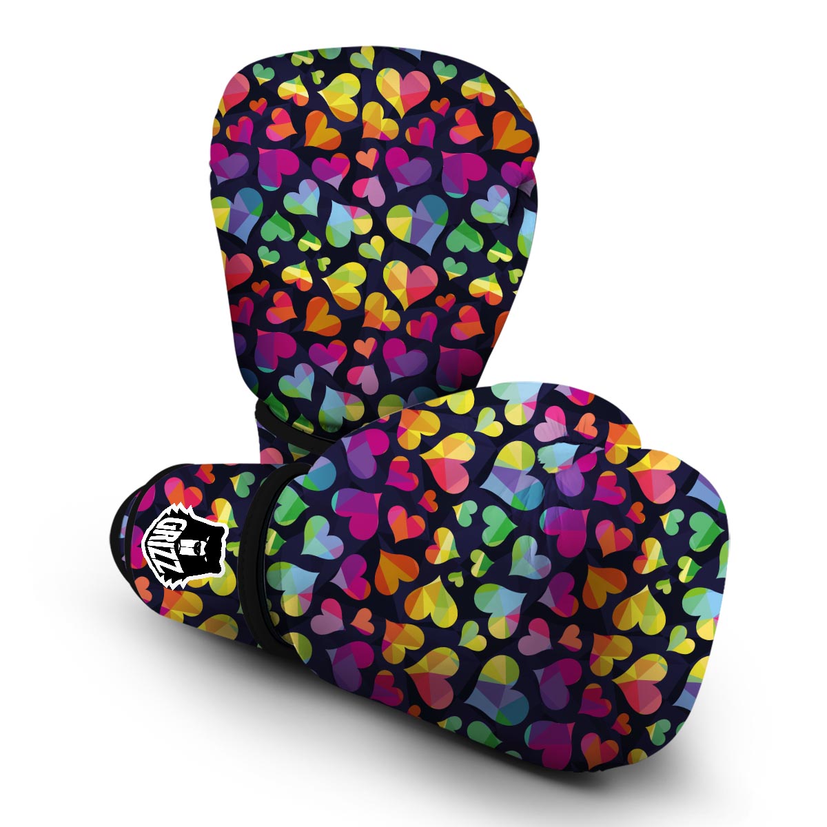 Lgbt Rainbow Heart Patterm Print Boxing Gloves-grizzshop