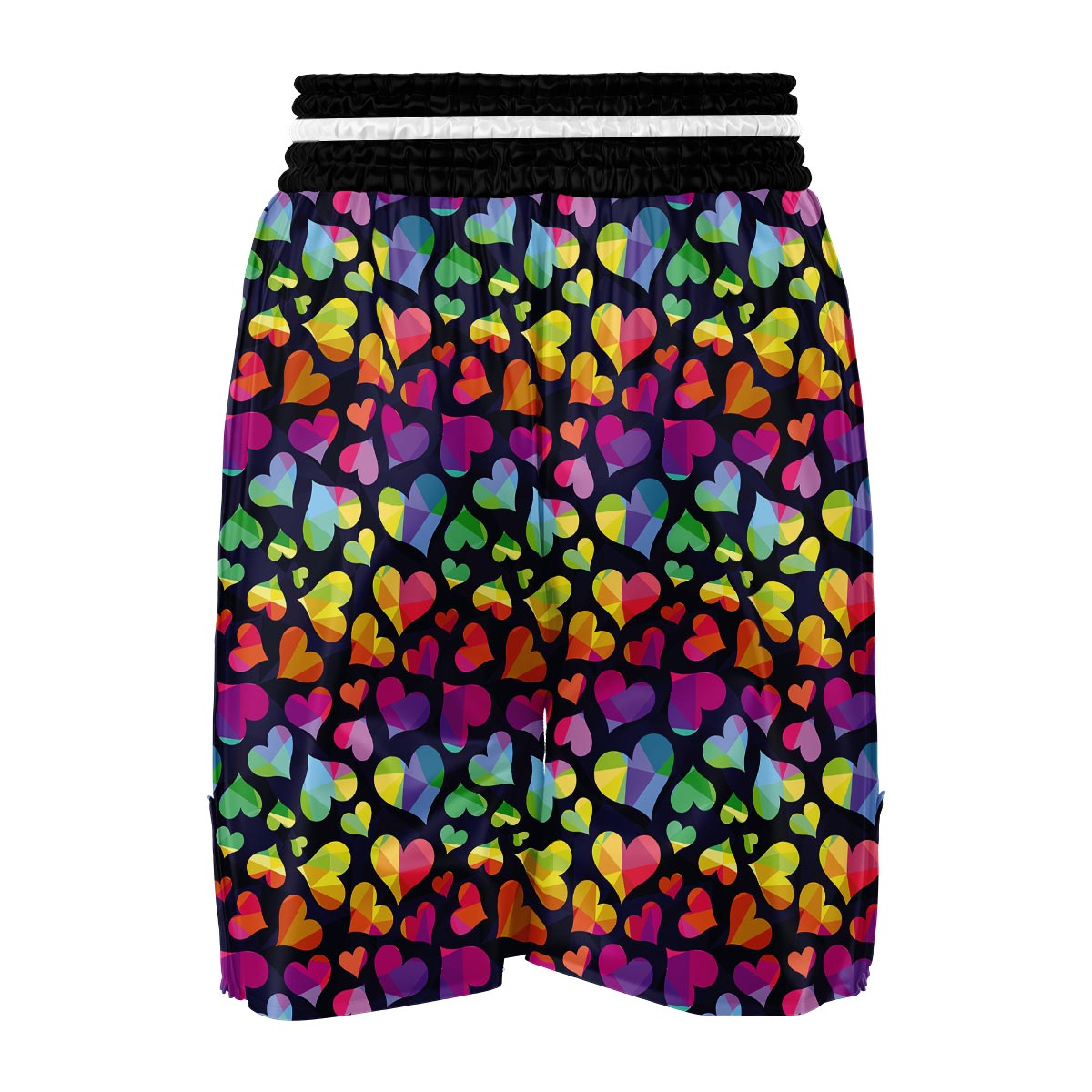 Lgbt Rainbow Heart Patterm Print Boxing Shorts-grizzshop