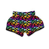 Lgbt Rainbow Heart Patterm Print Muay Thai Boxing Shorts-grizzshop