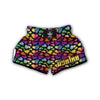 Lgbt Rainbow Heart Patterm Print Muay Thai Boxing Shorts-grizzshop