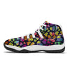 Lgbt Rainbow Heart Patterm Print White Bball Shoes-grizzshop