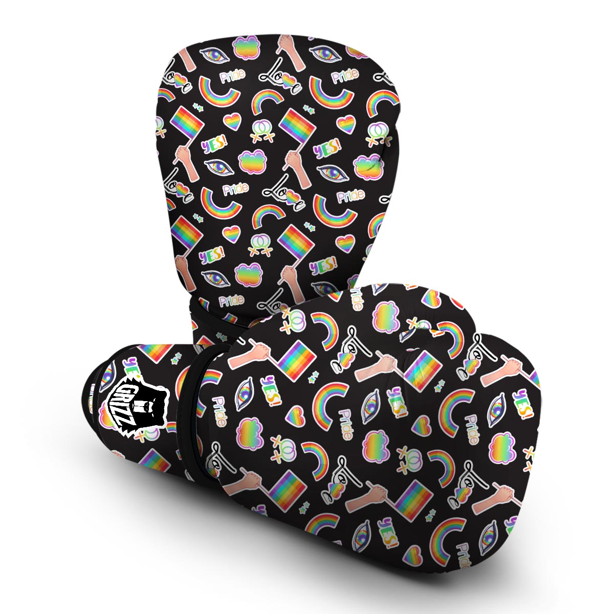 Lgbt Rainbow Patterm Print Boxing Gloves-grizzshop