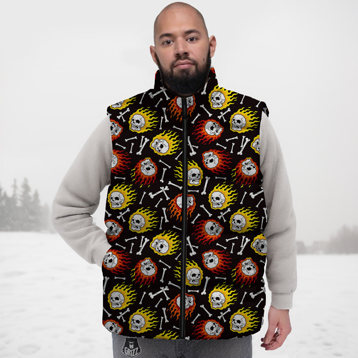 Lgbt Rainbow Patterm Print Down Vest