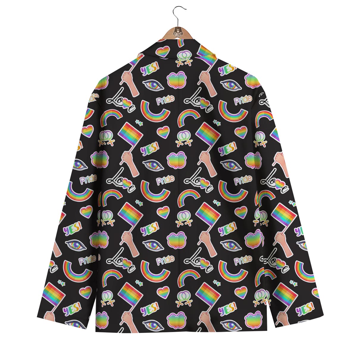 Lgbt Rainbow Patterm Print Men's Blazer-grizzshop