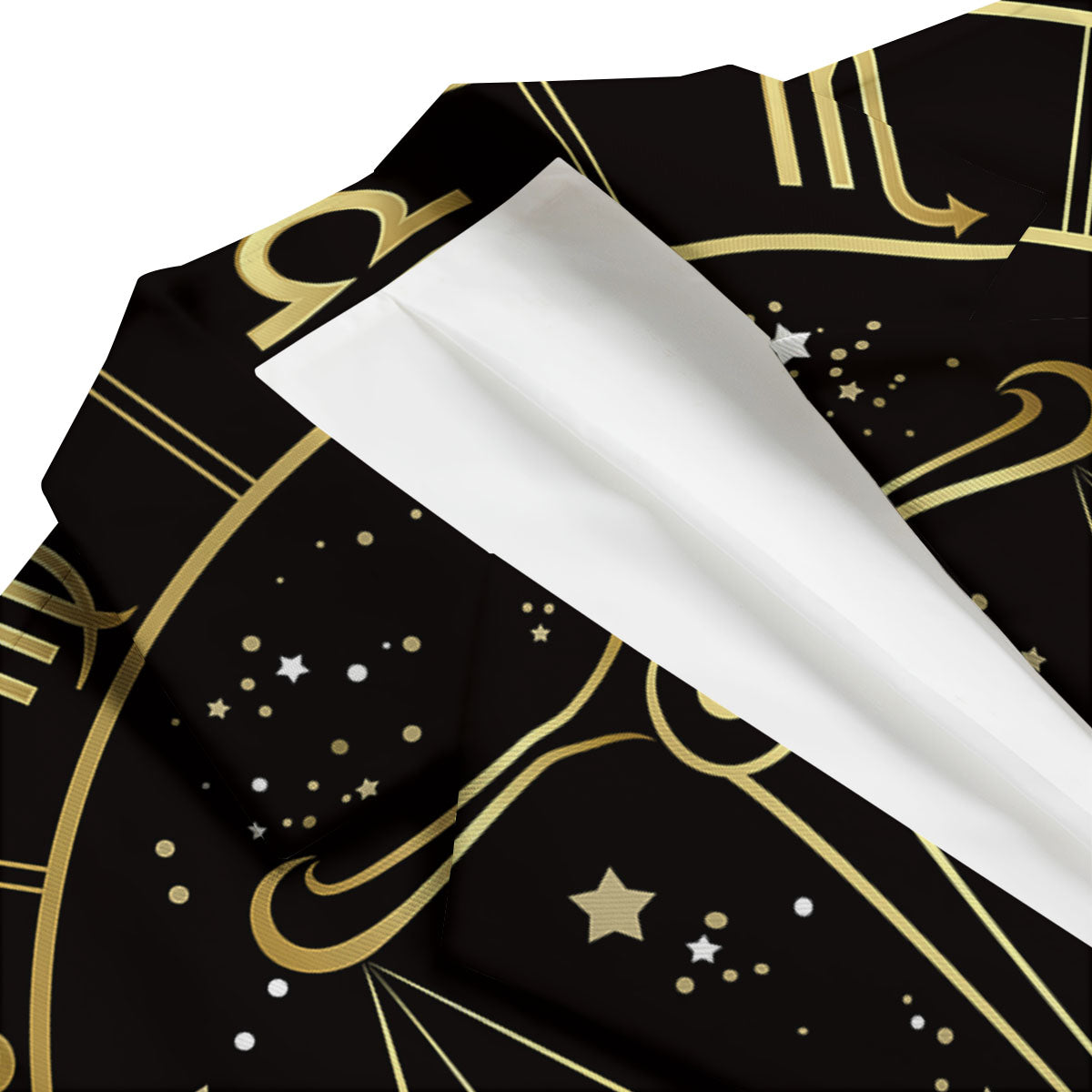 Libra Sign Black And Gold Print Men's Blazer-grizzshop