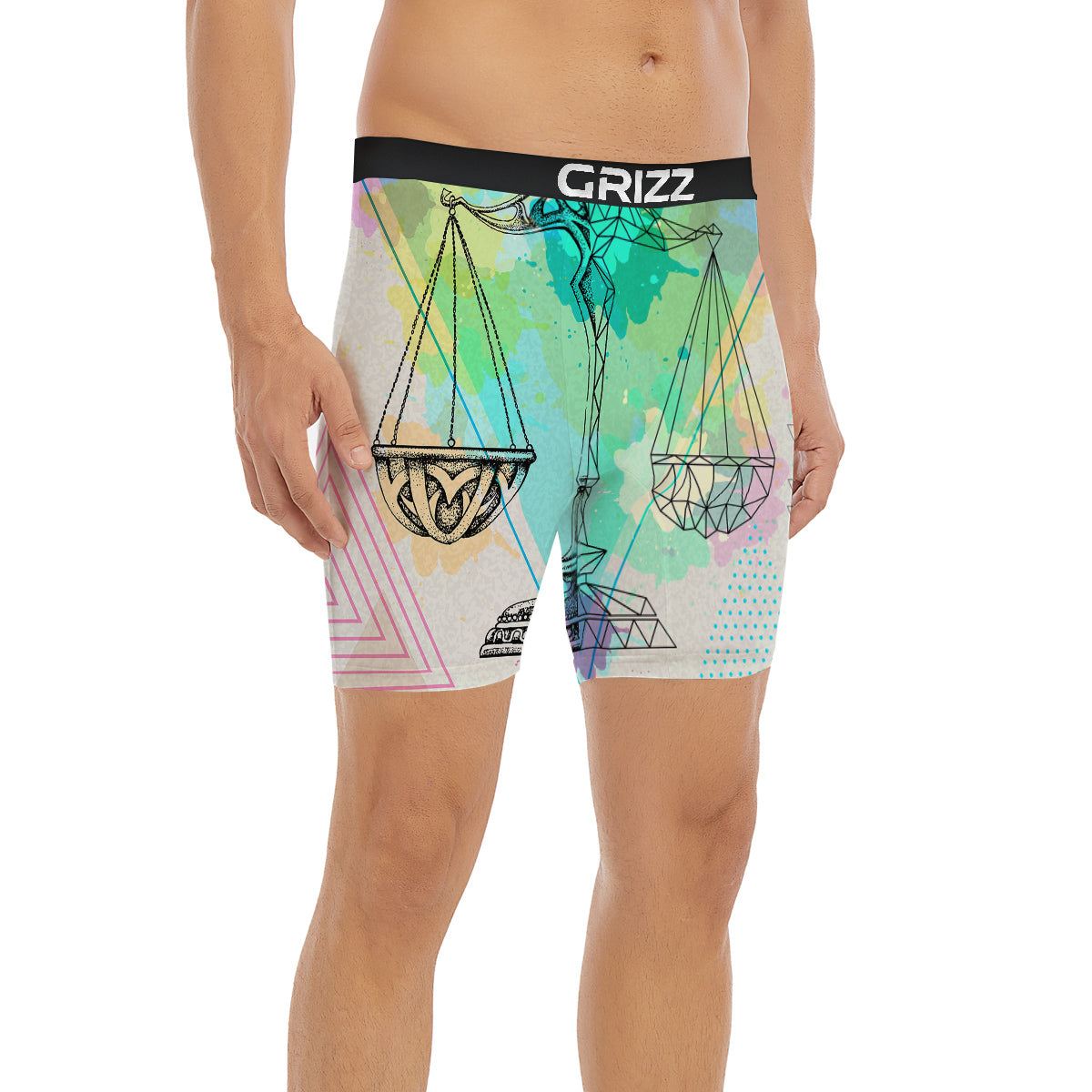 Libra Sign Colorful Print Boxer Briefs-grizzshop