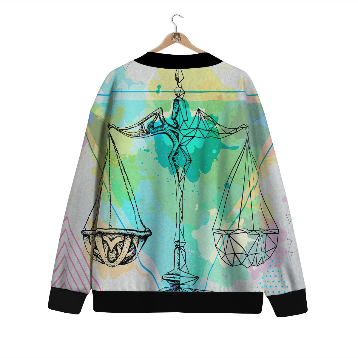 Libra Sign Colorful Print Cardigan-grizzshop