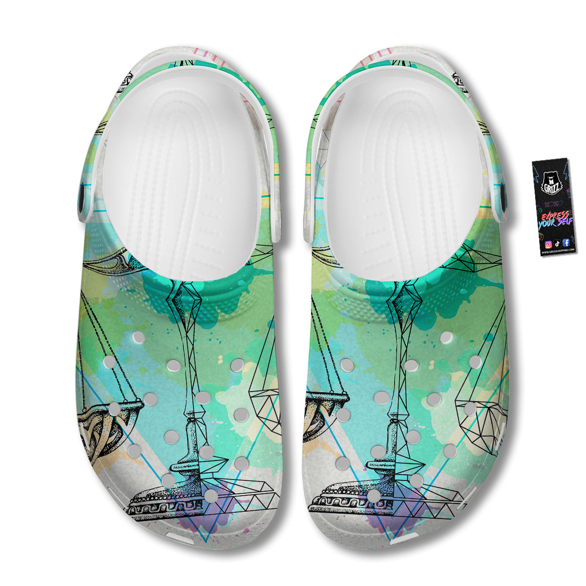 Libra Sign Colorful Print Clog-grizzshop