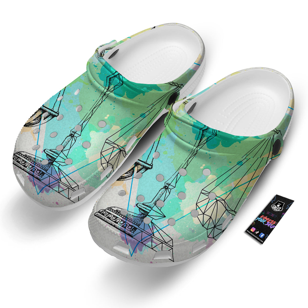 Libra Sign Colorful Print Clog-grizzshop