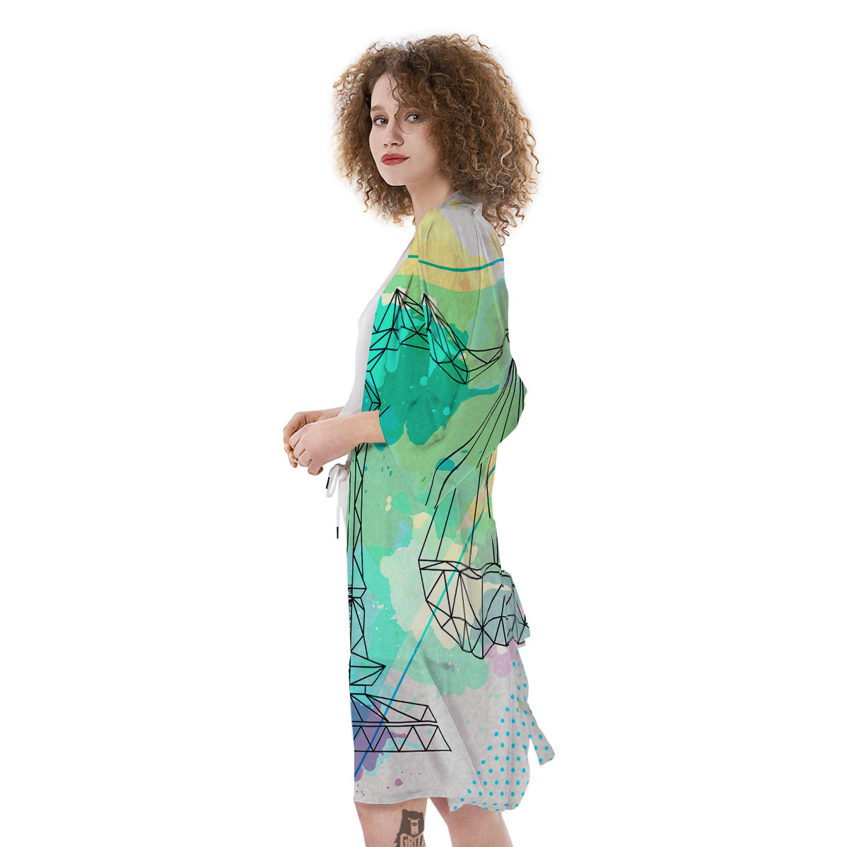 Libra Sign Colorful Print Kimono-grizzshop