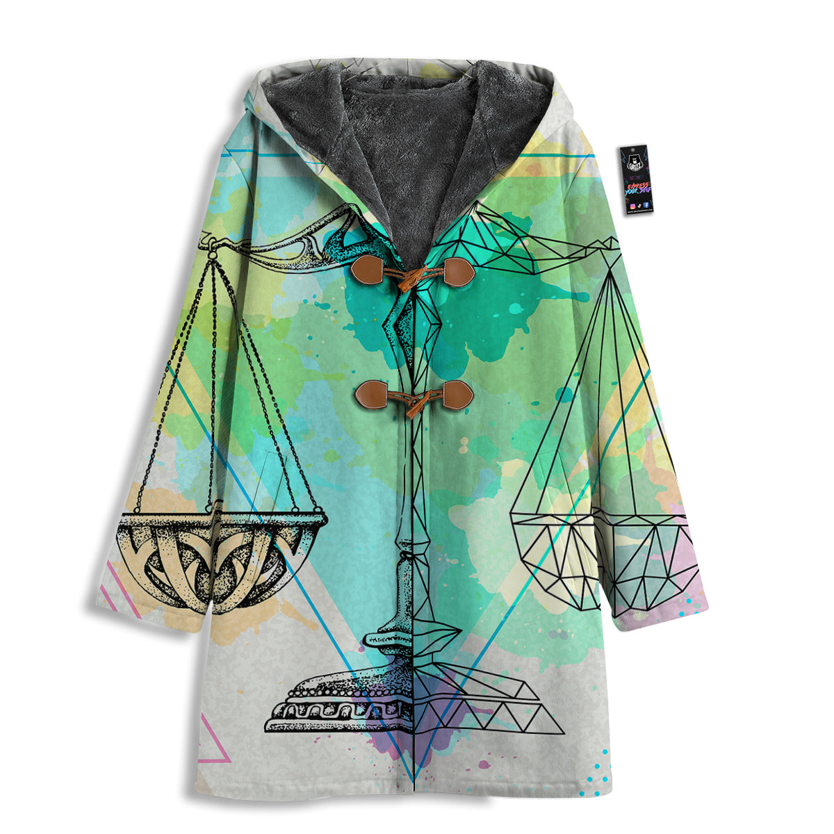 Libra Sign Colorful Print Men's Windbreaker Jacket-grizzshop
