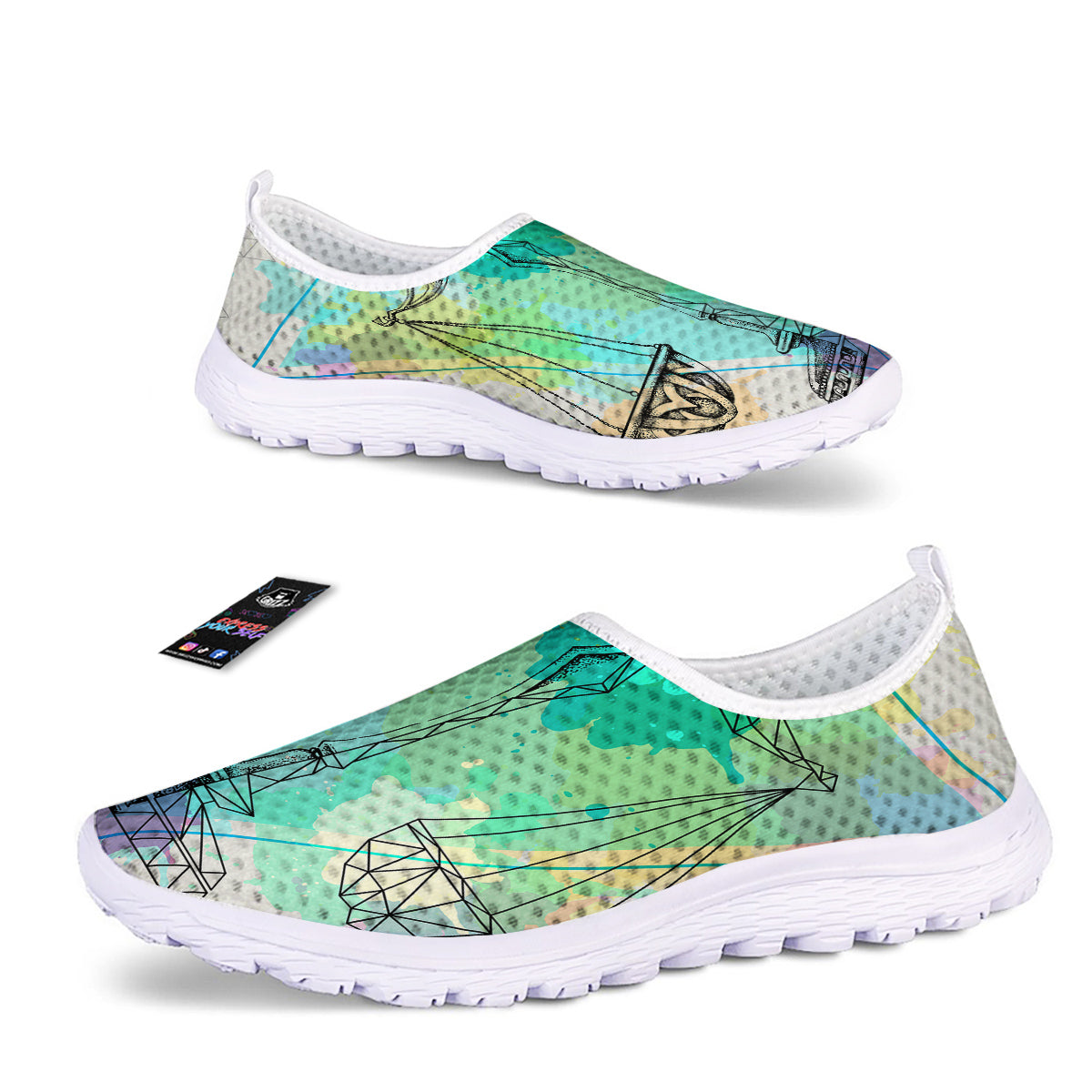 Libra Sign Colorful Print Nurse Shoes-grizzshop