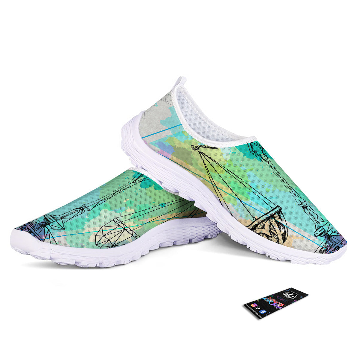 Libra Sign Colorful Print Nurse Shoes-grizzshop